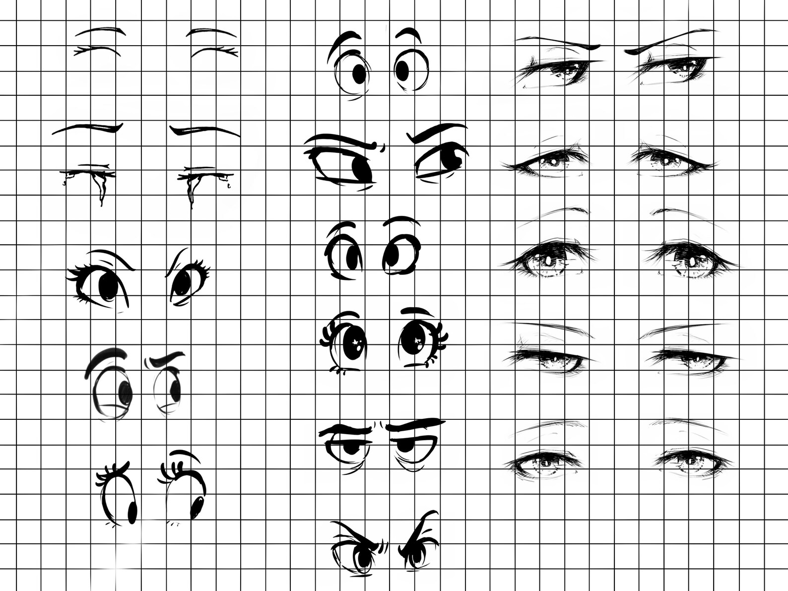 Procreate Anime Eyes Stamp Brush Manga Eyes Procreate Anime Etsy