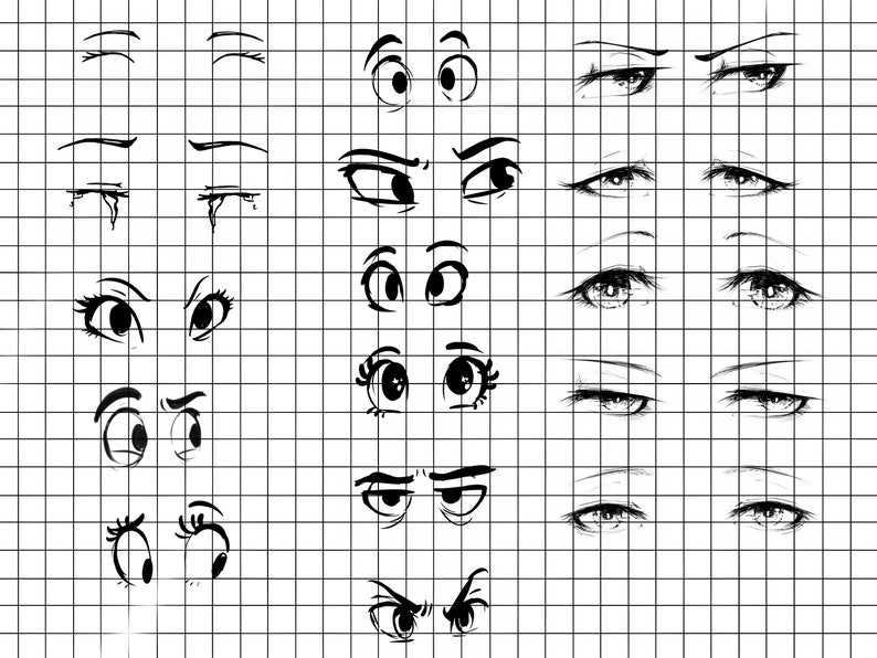 Procreate Anime Eyes Stamp Brush Manga Eyes Procreate Anime Etsy