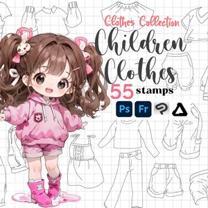 Photoshop Kinder Kleidung Stempel Pinsel 55 Anime Clip Studio Paint Fresko Affinität Foto Anime Kids Guides Anime Cloth Psd Kleidung Kleinkind
