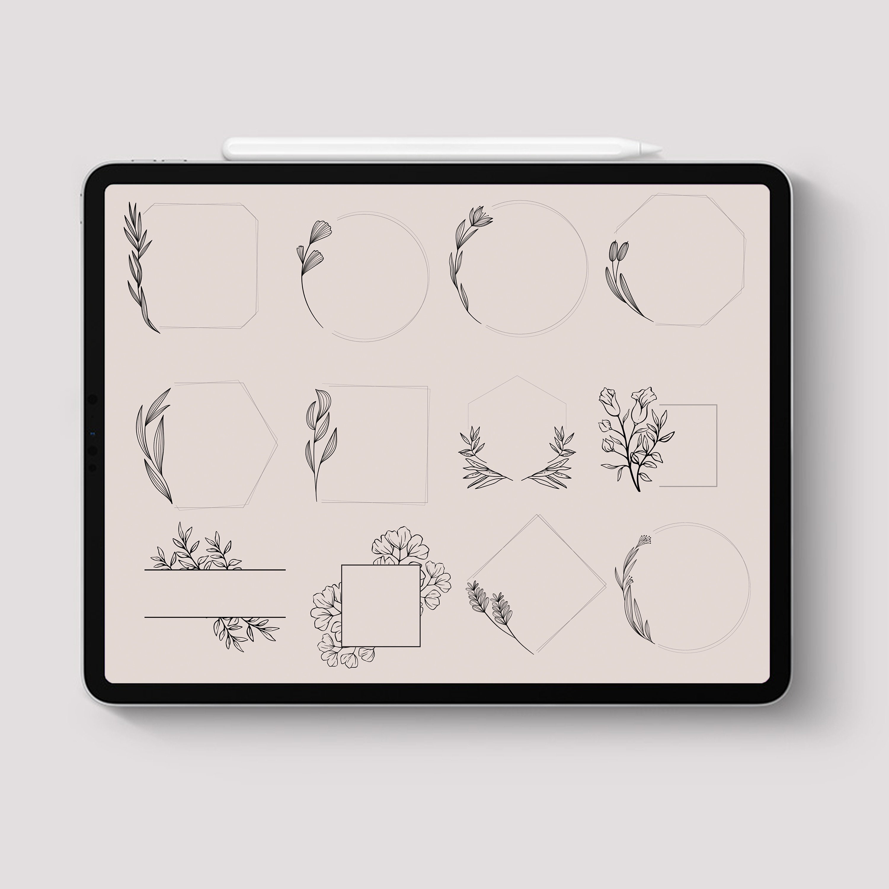 Procreate 80 Flower Wreath Stamps Botanical Brushes Floral | Etsy