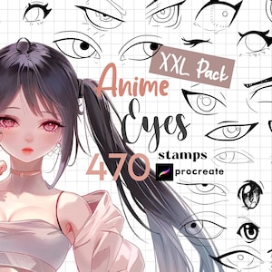 Procreate Anime Eyes Stamp XXL Procreate Manga Eyes Procreate Eyes Anime Eye Chibi Character Eye Guides Procreate Portrait Eyes Cartoon