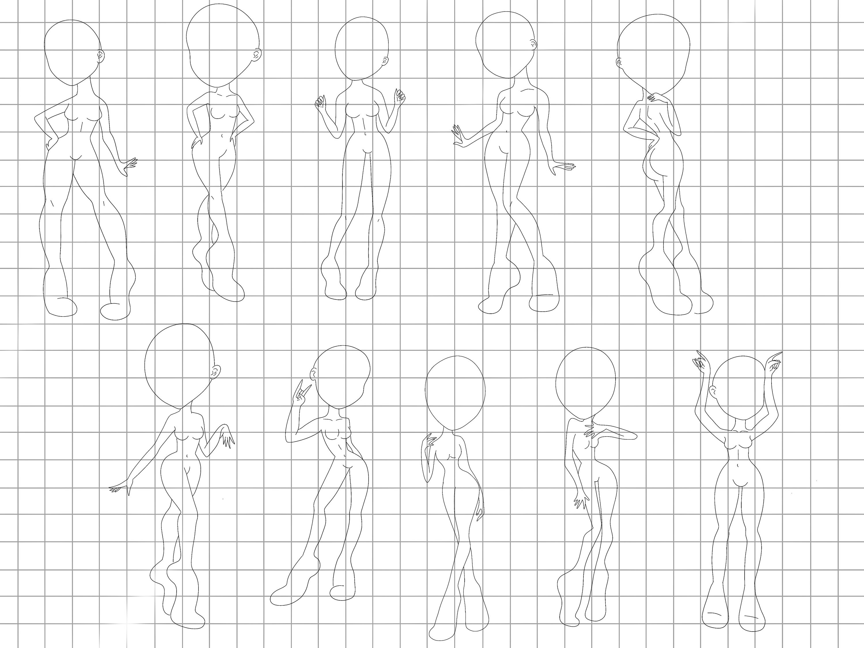 Procreate Doll Creator Stamps : Cartoon Doll Drawing Maker Reference ...