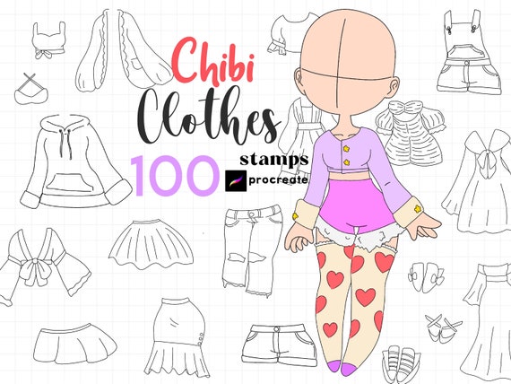 Chibi Clothing Procreate Stamps - Payhip