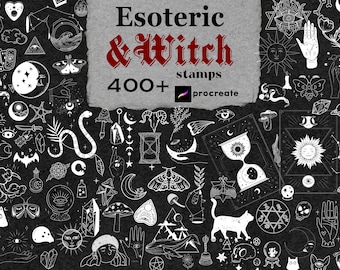 Procreate Witch Stamps : Esoteric Mystic Tattoo Tarot Witchcraft Gothic Brushes