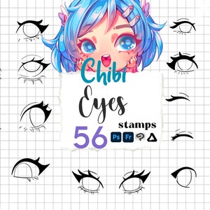 Photoshop Chibi Eyes Stamp 56 Clip Studio Paint Fresco Affinity Photo Chibi Guides Cartoon Eyes Psd Kawaii Eyes Clip Studio Chibi Eye Cute