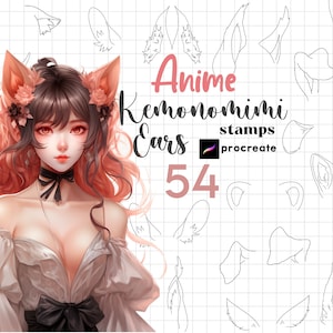 Procréer Anime Animal Ears Stamp Brush Procréer Kemonomimi Anime Guides Manga Chibi Personnage Procréer Furry Animal Ear Kawaii Cartoon