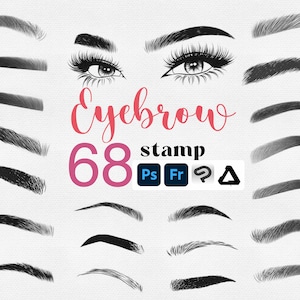 Photoshop Wenkbrauw Stempel 68 PS Clip Studio Paint Adobe Fresco Affinity Photo Anime Wenkbrauw Gidsen Borstel Manga Wenkbrauwen Portret Tekening Oog