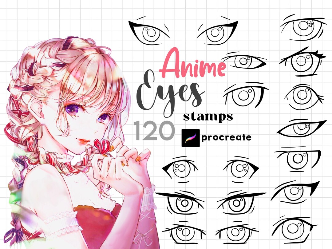 Procreate Anime Eyes Stamp Brush 120 Manga Eyes Procreate Character Eye