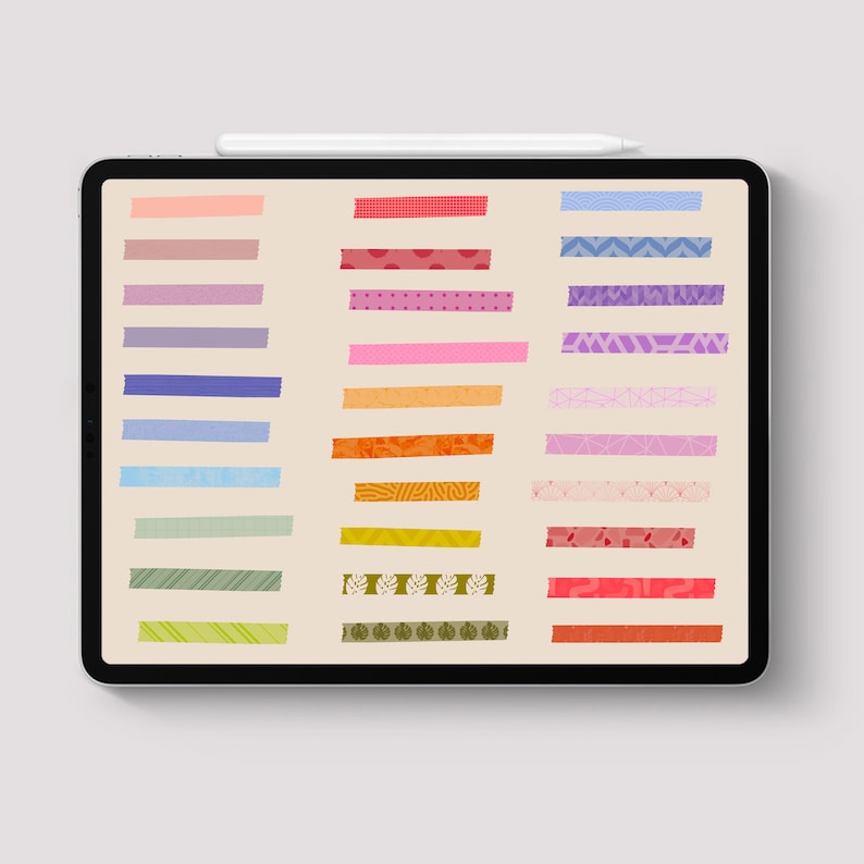 Procreate 55 Washi Tape Brush Digital Planner Bullet Journal Etsy