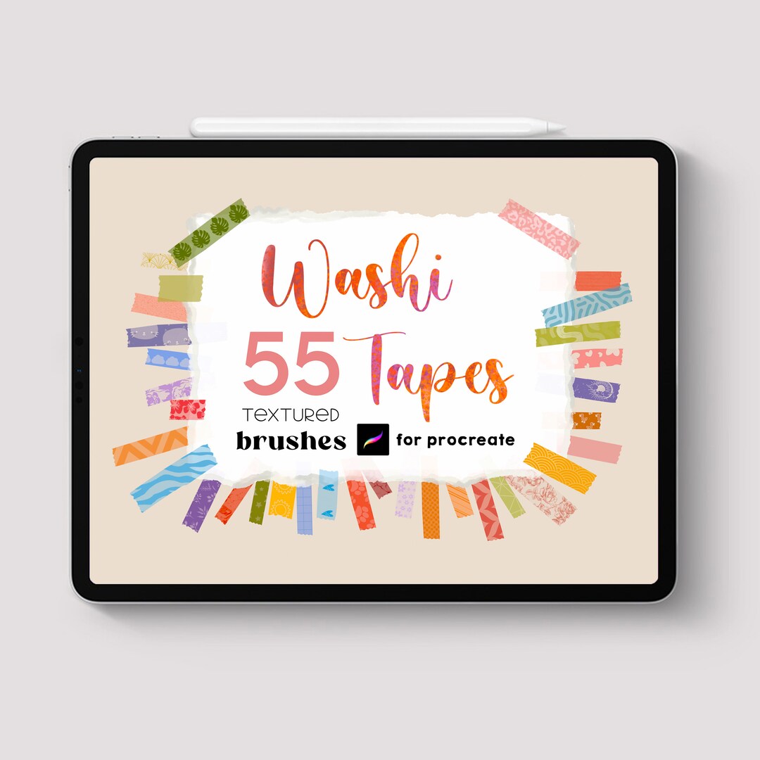 Procreate 55 Washi Tape Brush Digital Planner Bullet Journal Etsy