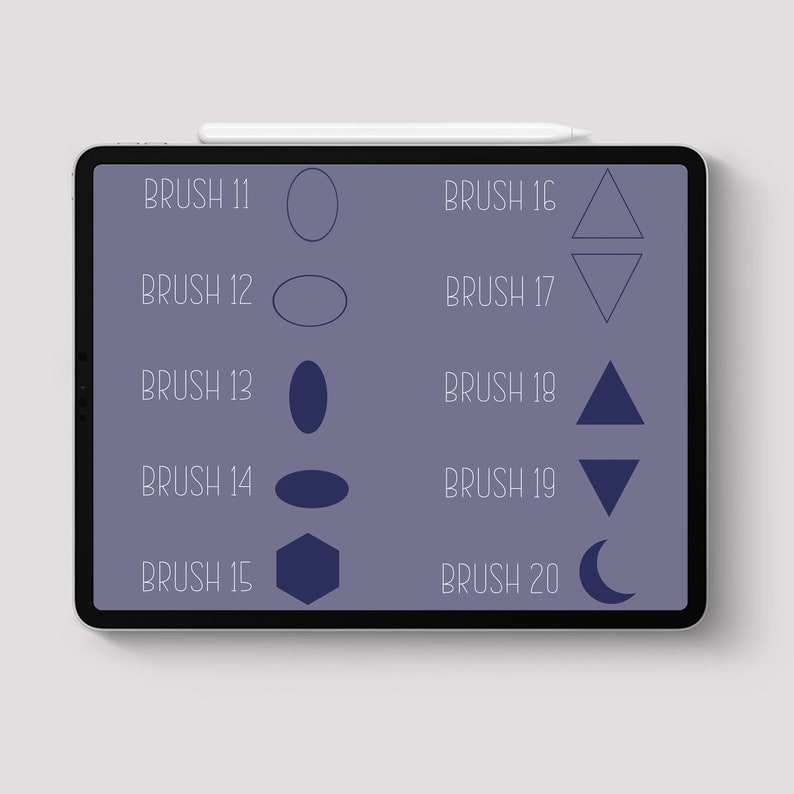 50 Geometric Shapes Procreate Stamps Brush Basic Circle Square Etsy