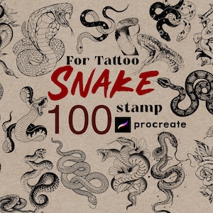 Procreate Snake Stamps Tattoo Brush 100 Procreate Tattoo Stamps Snake Procreate Stamps Brushes Procreate Tattoo Snake Brush Piton Witch