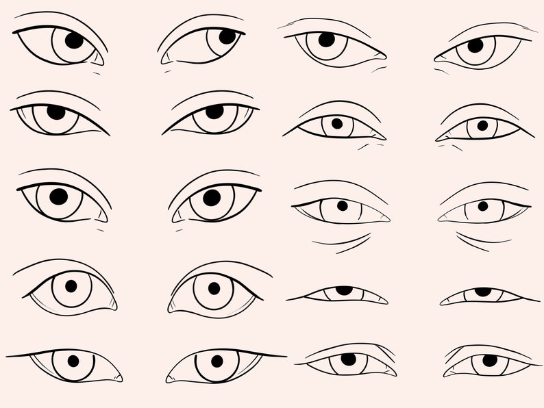 Procreate Eyes Stamp Portrait Eye Guides 50 Procreate Portrait - Etsy