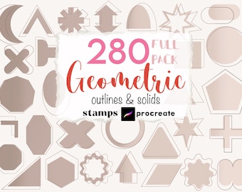 Procreate Shape Stamps : Procreate Basic Geometric Shapes Circle Square Star Beginner Brushes