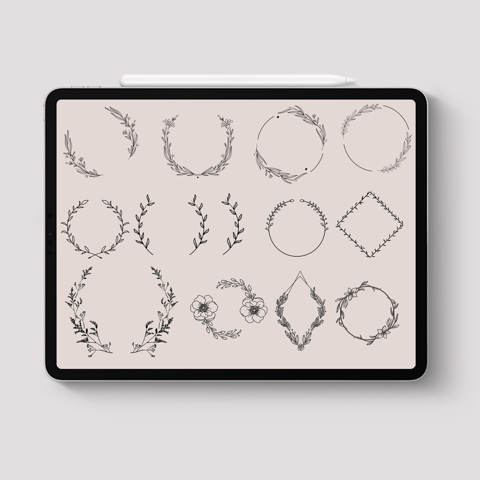 Procreate 80 Flower Wreath Stamps Botanical Brushes Floral - Etsy
