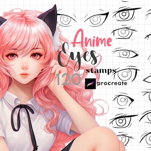 Procreate Anime Eyes Stamp 120 Manga Eyes Procreate Character Eye Manga Chibi Eye Guides Procreate Portrait Eyes Kawaii Cartoon Maker