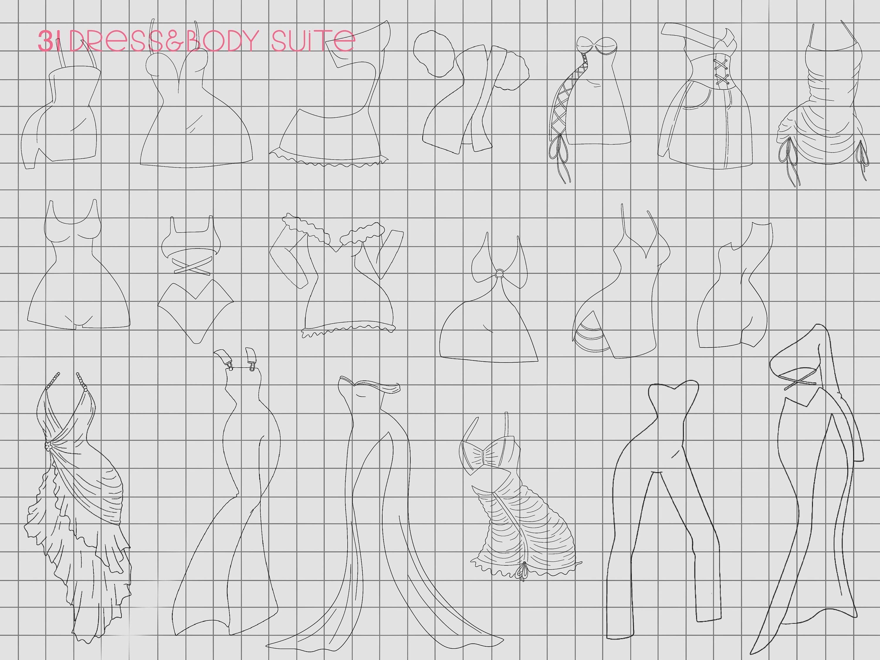 Procreate Doll Creator Stamps : Cartoon Doll Drawing Maker Reference ...