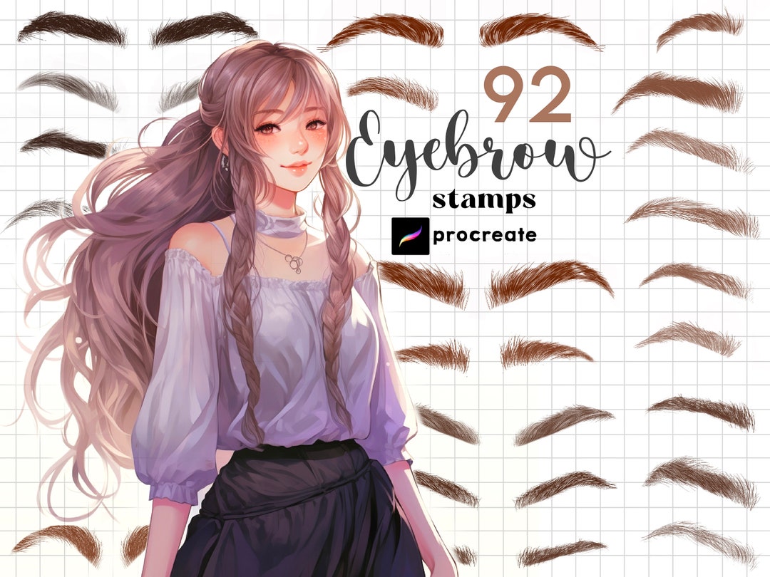 Procreate Eyebrow Stamp Brush 92 Procreate Anime Eyebrow Guides