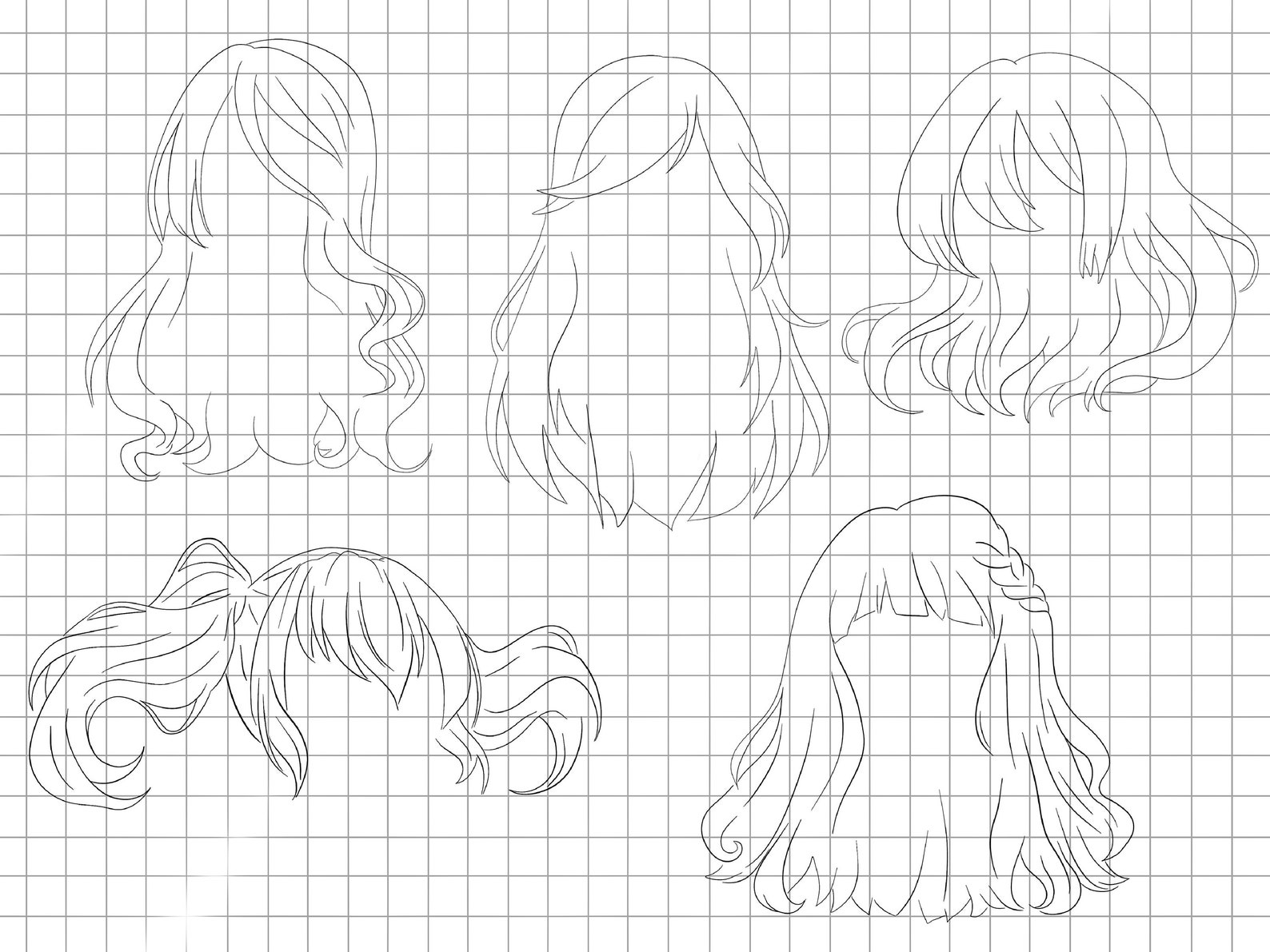 Procreate Hair Stamp Brushes 100 Anime Hair Brushes Procreate Etsy