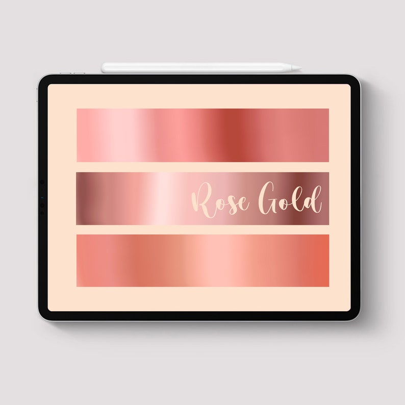 Procreate Palette Metallic Color Swatch Full Set Gold Rose Etsy