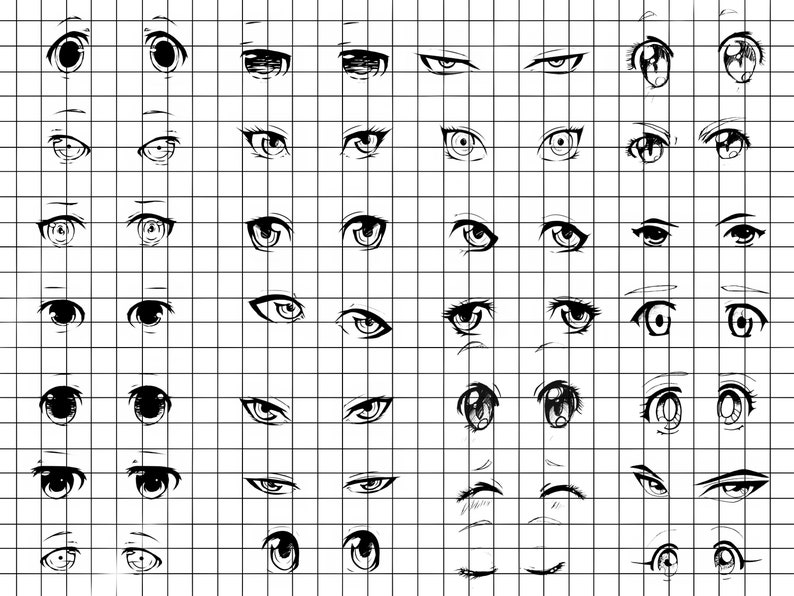 Procreate Anime Eyes Stamp Brush Manga Eyes Procreate Anime Etsy