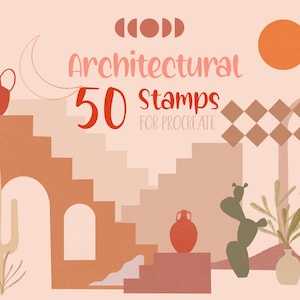 Procreate Boho スタンプ 50 Procreate Boho ワイルド ウエスタン Procreate ミニマル アート ポスター メーカー アーキテクチャ シェイプ Procr ブラシ フローラル テラコッタ