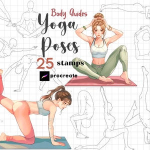 Procreate Yoga Poses Stamp 25 Procreate Anime Yoga Sport Procreate Body Guides Procreate Girl Pose Women Anime Procreate Character Reference