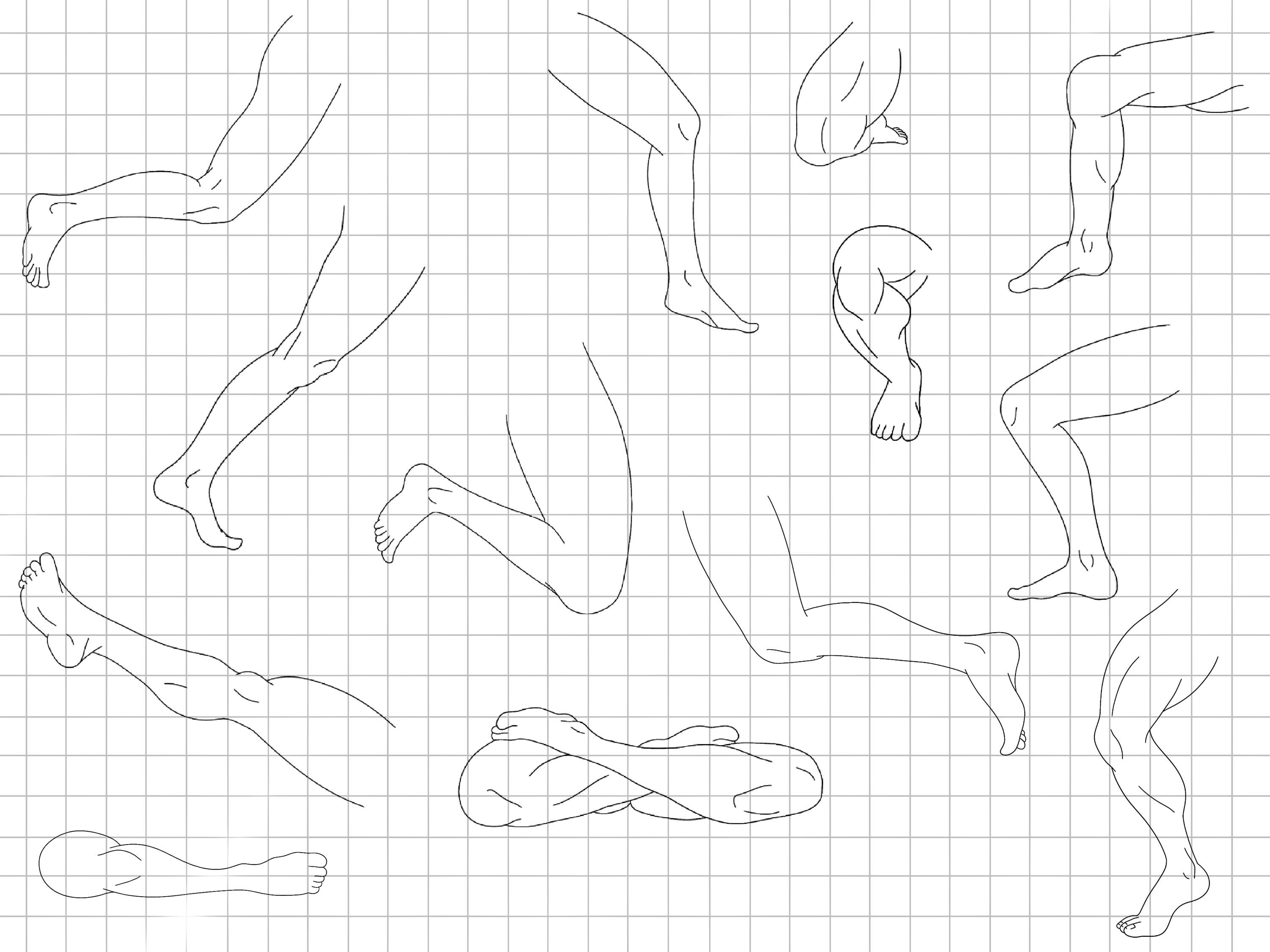 Procreate Legs Procreate Anime Legs Stamp Brush Set: Man Pose Maker, Manga Boy Foot ...