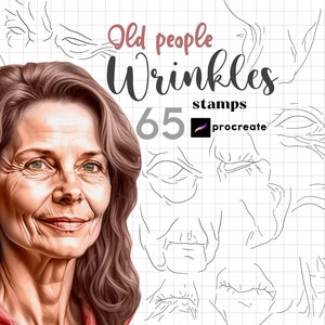 Procreate Old Wrinkles Stamp Brush 65 Procreate Anime Pose Procreate Portrait Face Details Procreate Anime Guides Procreate Manga Character