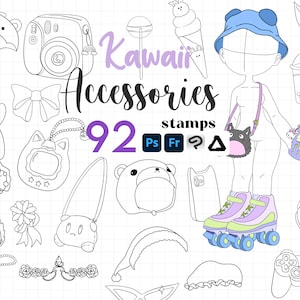 Photoshop Chibi Accessories Stempel 92 Clip Studio Paint Fresco Affinity Photo Chibi Guides Cartoon Psd Kawaii Clip Studio Chibi Cute
