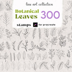 Procreate 300 Botanical Stamps Tattoo Brush Full Pack Wildflower Leaves Floral Tree Botanic Leaf Peony Crisp Art Digital Brushes Set