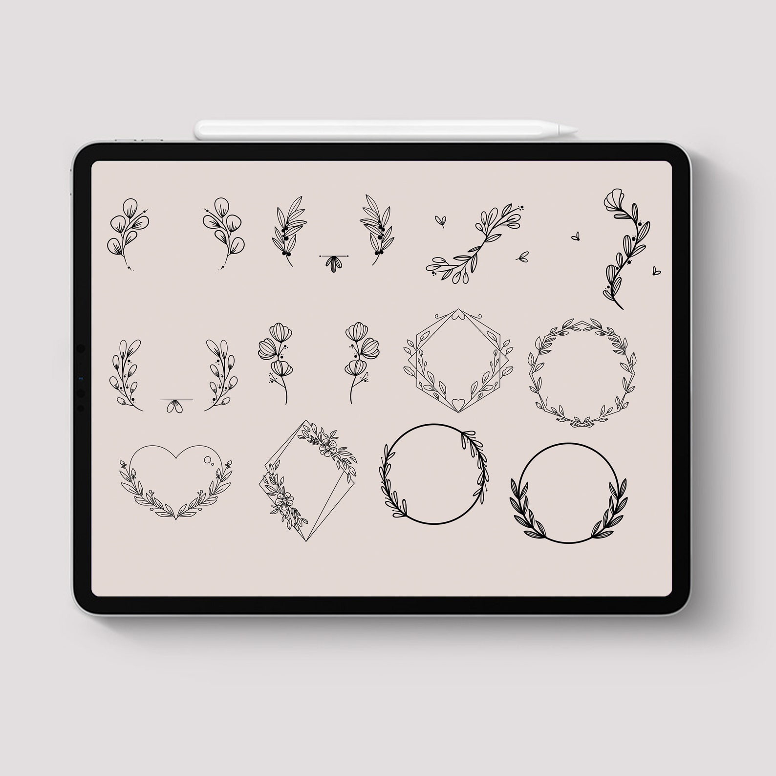 Procreate 80 Flower Wreath Stamps Botanical Brushes Floral - Etsy