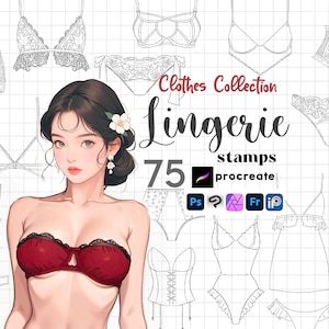 Procreate Dessous Briefmarken: Unterwäsche Kleidung Anime Panty Mädchen Photoshop Clip Studio Mode Design