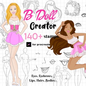 Procreate Doll Guides Stamp Brush 140+ Procreate Princess Character ...