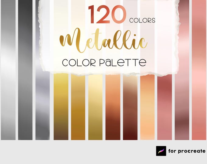 Procreate Gold Color Palette | Procreate Gold Silver Rose Gold | 30 ...