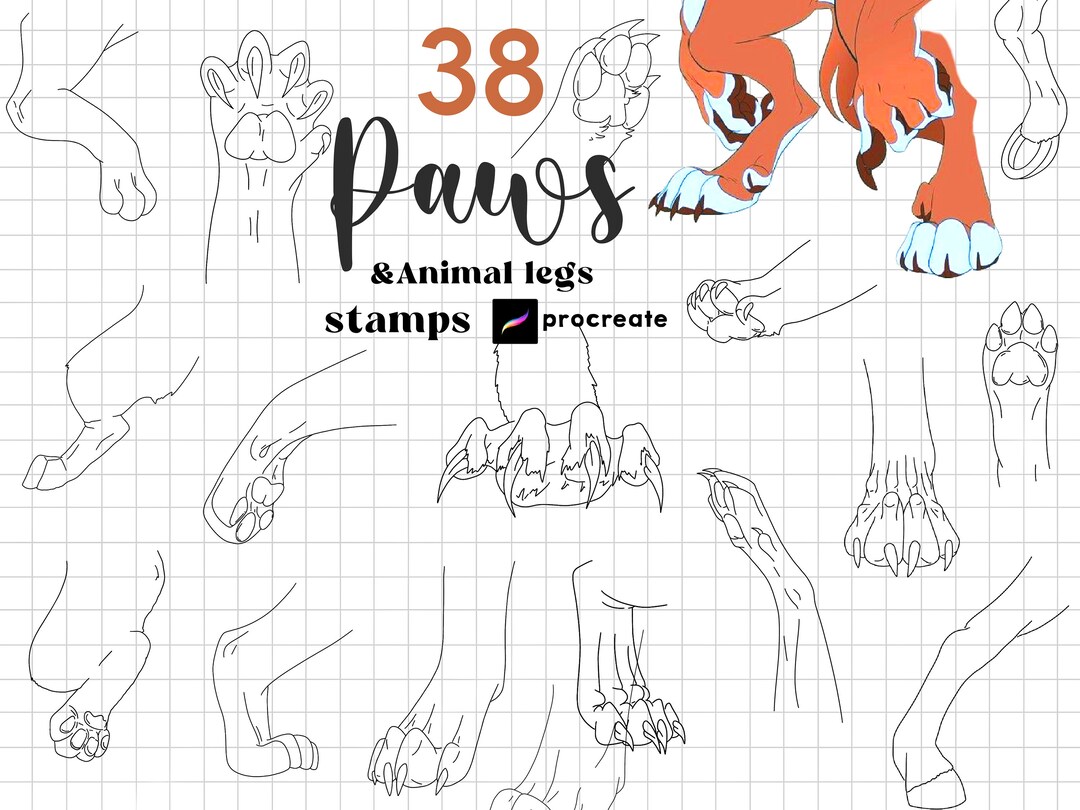 Procreate Anime Animal Paws Stamp Brush Procreate Kemonomimi Anime