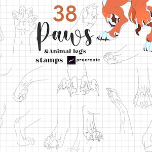 Procreate Anime Animal Paws Stamp Brush Procreate Kemonomimi Anime Guides Manga Chibi Character Procreate Dog Cat Paw Kawaii Cartoon