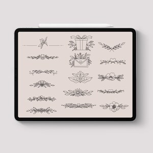 Procreate 80 Flower Wreath Stamps Botanical Brushes Floral Themed ...