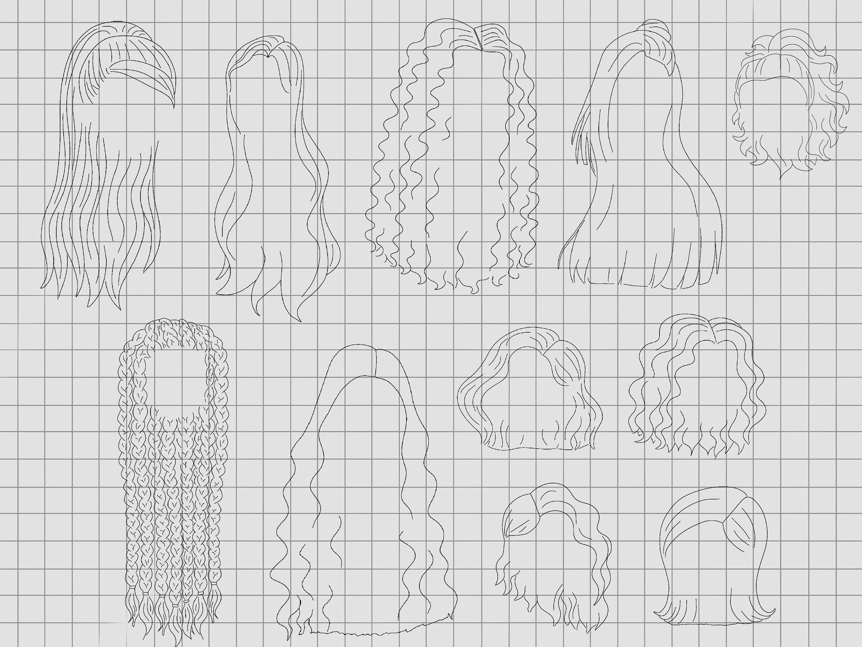 Procreate Doll Creator Stamps : Cartoon Doll Drawing Maker Reference ...