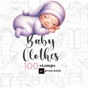Procreate Baby Clothes Stamp Brush 100 Procreate Anime Baby Cloth Bodysuit Infant Body Guides Baby Drawing Babies Procreate Clothes