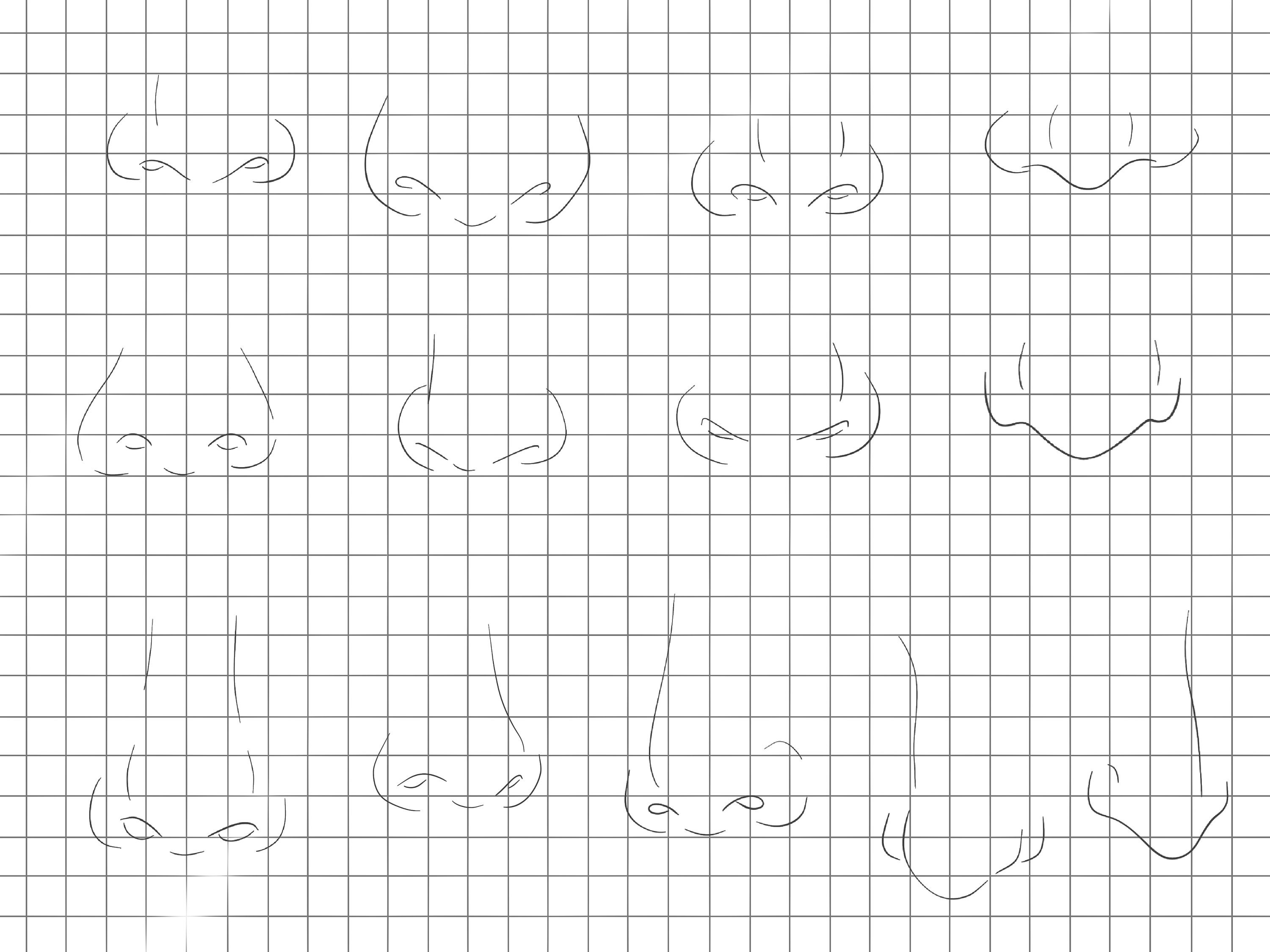 Procreate Nose Procreate Nose Stamps : 35 Anime Male Nose Guide Portrait Manga ...