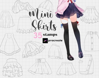 Procreate Skirt Stamps Brushes 35 Anime Clothes Procreate - Etsy Canada Procreate Skirt Stamps Brushes 35 Anime Clothes Procreate - Etsy Canada