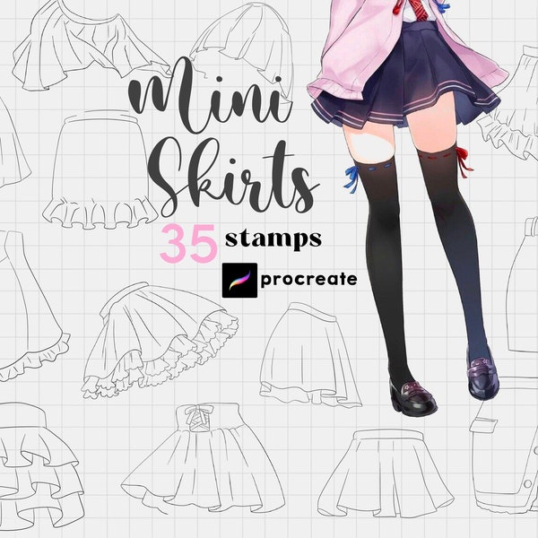 Anime Girls Skirts Etsy