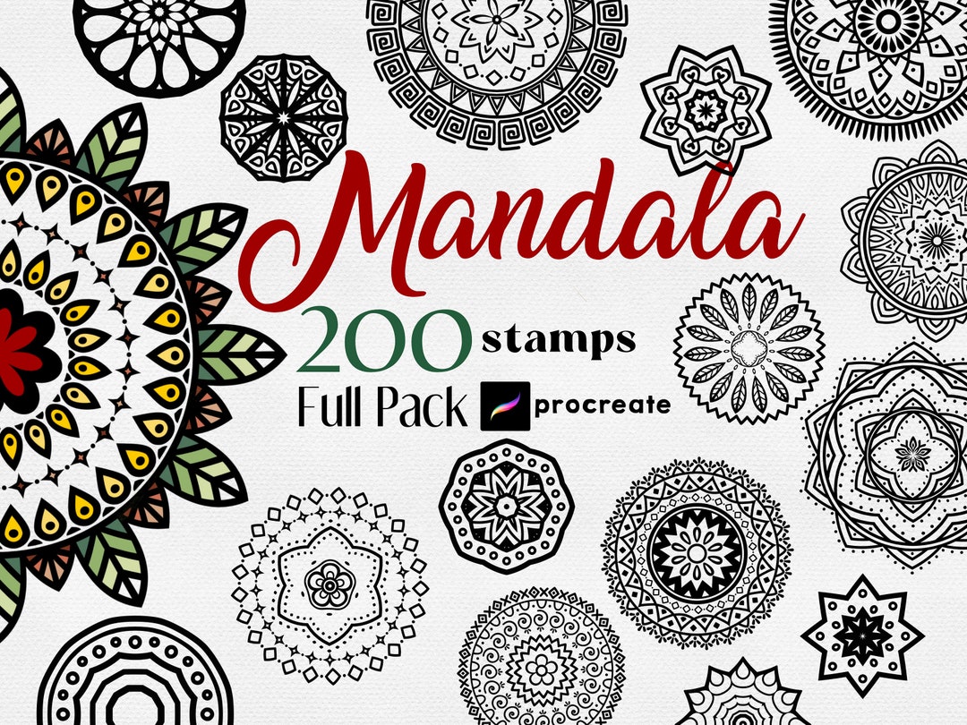 Procreate Mandala Stamps : Traditional Tattoo Ornaments, Mandalas for ...