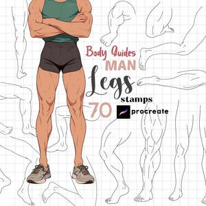 Procreate Anime Man Legs Stamp Brush 70 Procreate Pose Maker Body Parts Anatomy Procreate Anime Guides Procreate Manga Character Draw