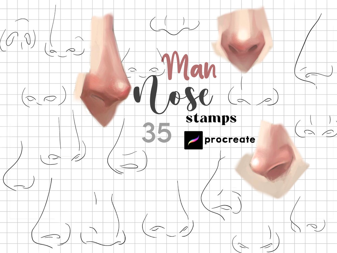 Procreate Nose Procreate Nose Stamps : 35 Anime Male Nose Guide Portrait Manga ...