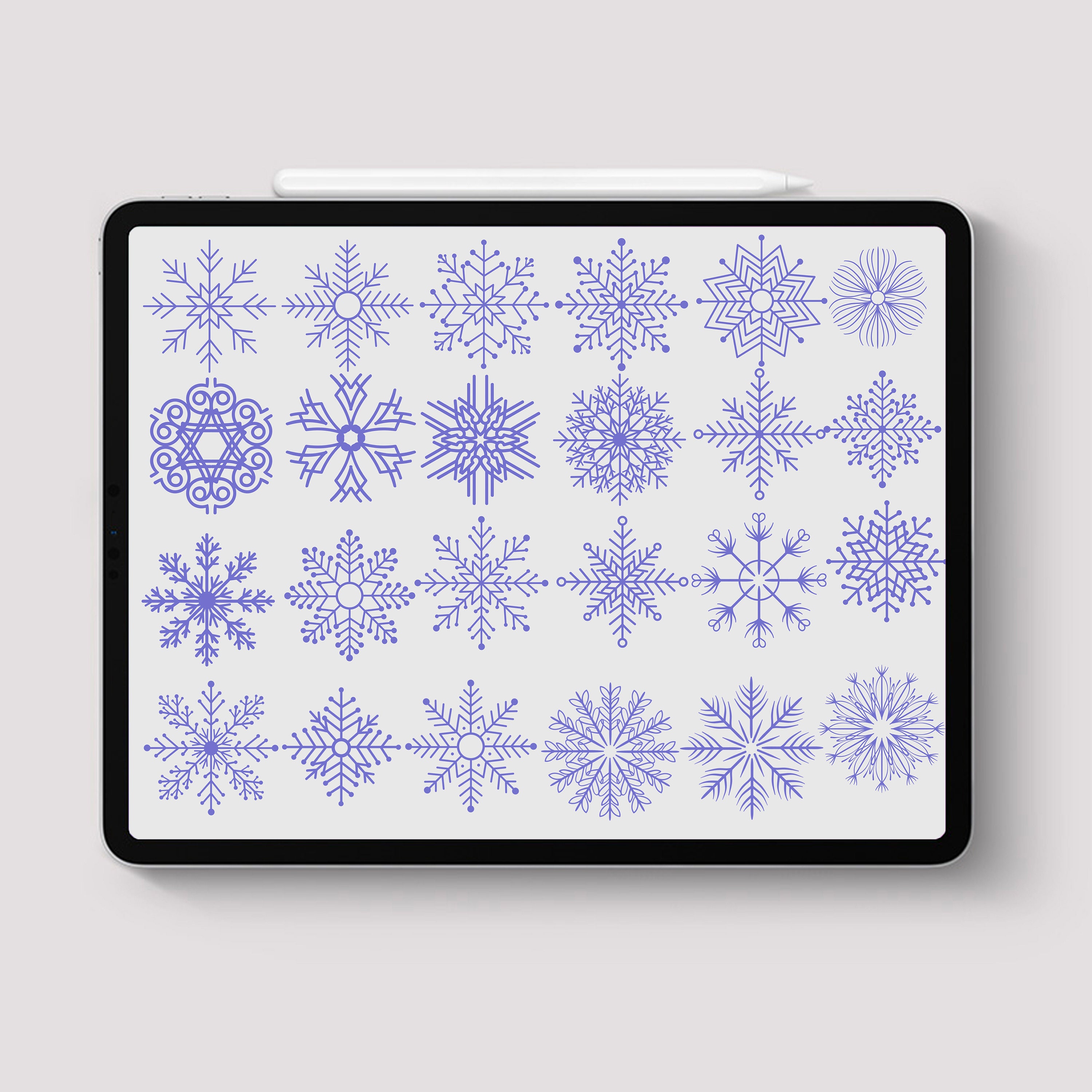 Hand Drawn Snowflake Procreate Stamps Graphic by lisajohnston · Creative  Fabrica