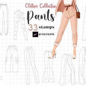 145 Anime Girls Standing Poses Guides Stamps for Procreate 