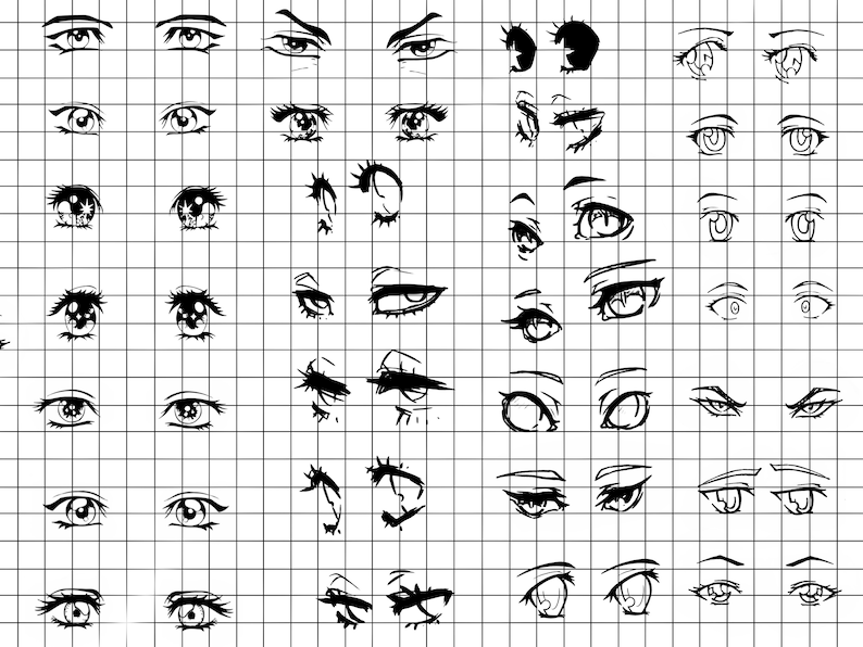 Procreate Anime Eyes Stamp Brush Manga Eyes Procreate Anime Etsy