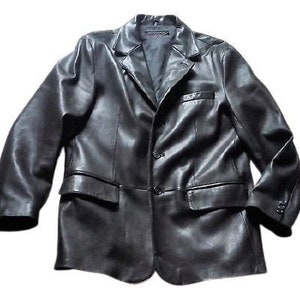 Vintage Men Leather Coat by Oscar Jacobson Size  L